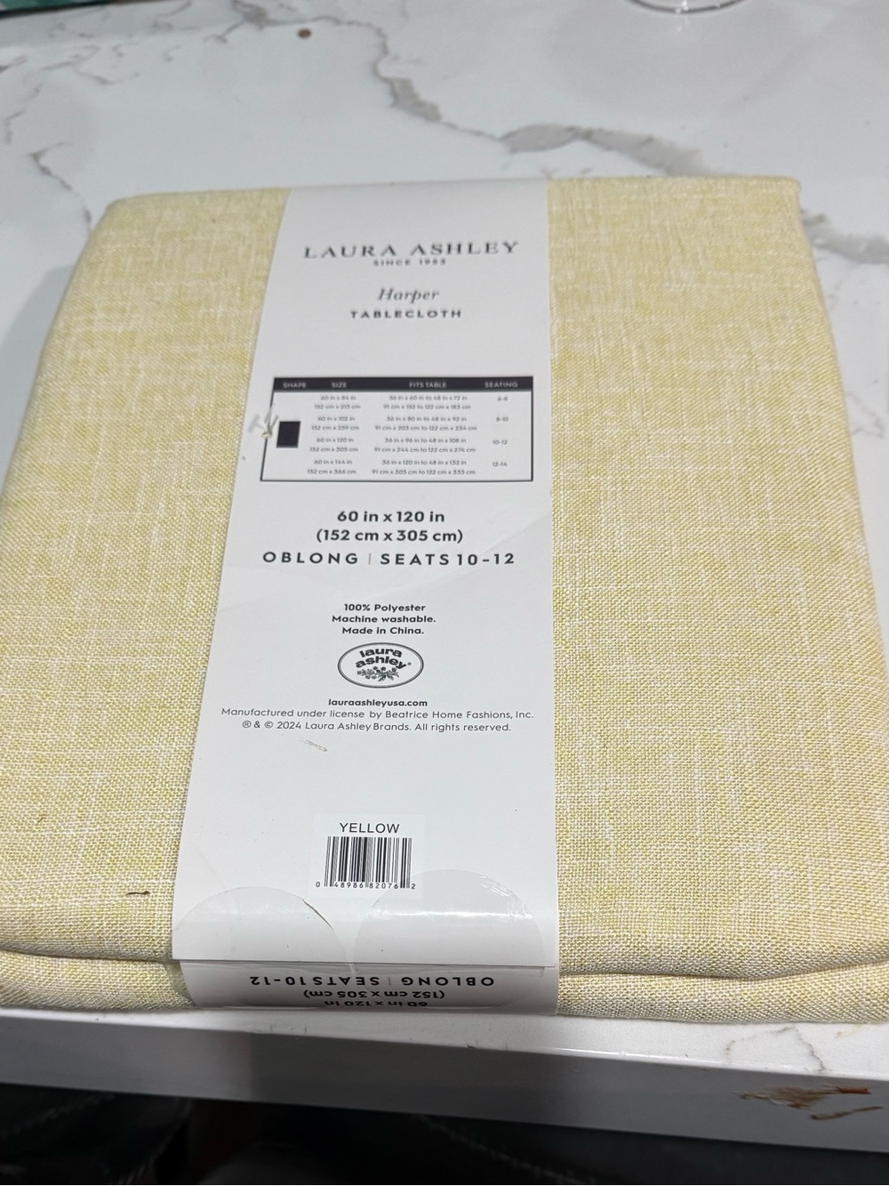 Laura Ashley NWT tablecloth yellow